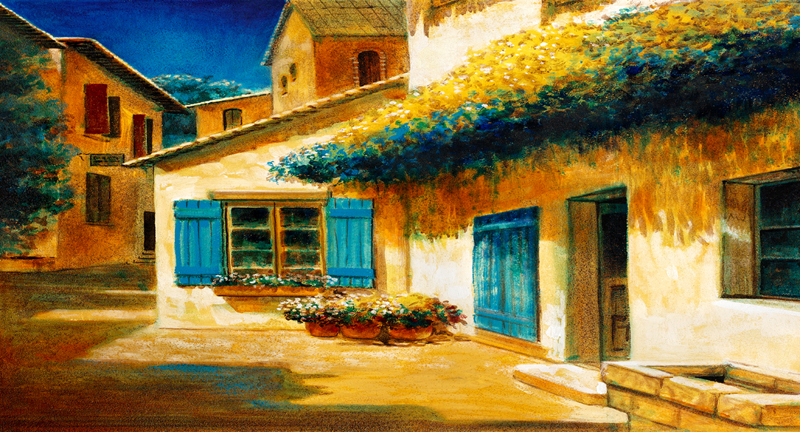 Trompe l'oeil PT 100857 - a tema Antico Borgo del Fornaio